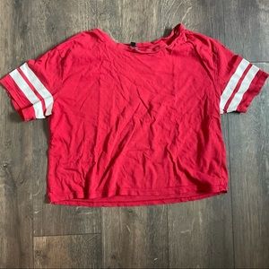 H&M Divided Red Striped Crop Top